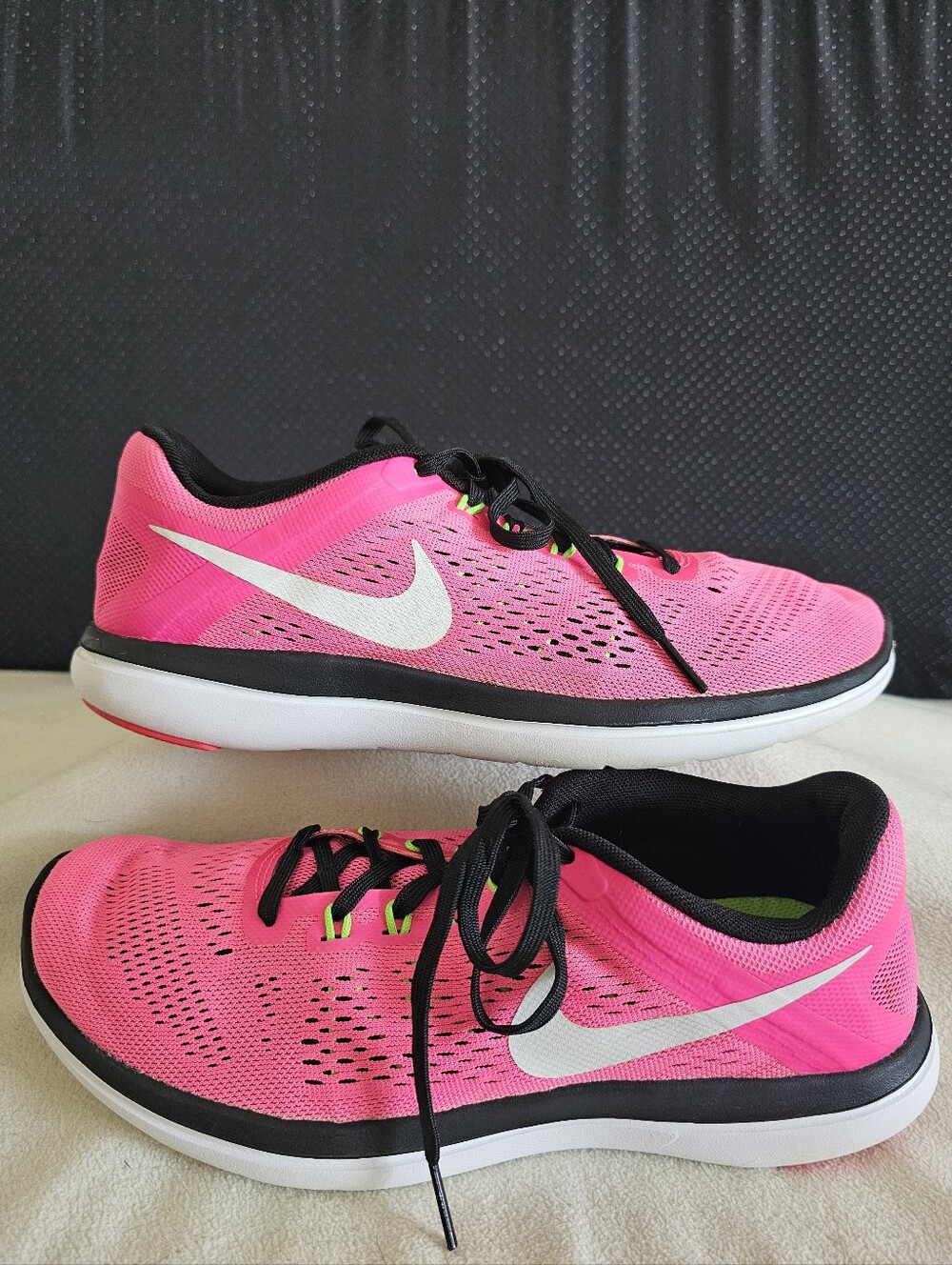 NIKE Womens Flex 2016 Athletic Running Sneakers Pink Mesh Lace-Up Low-Top SZ 8.5